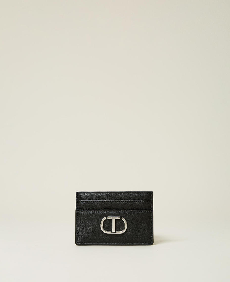 Porte-cartes avec clous et logo Noir Femme 212TD810A-01