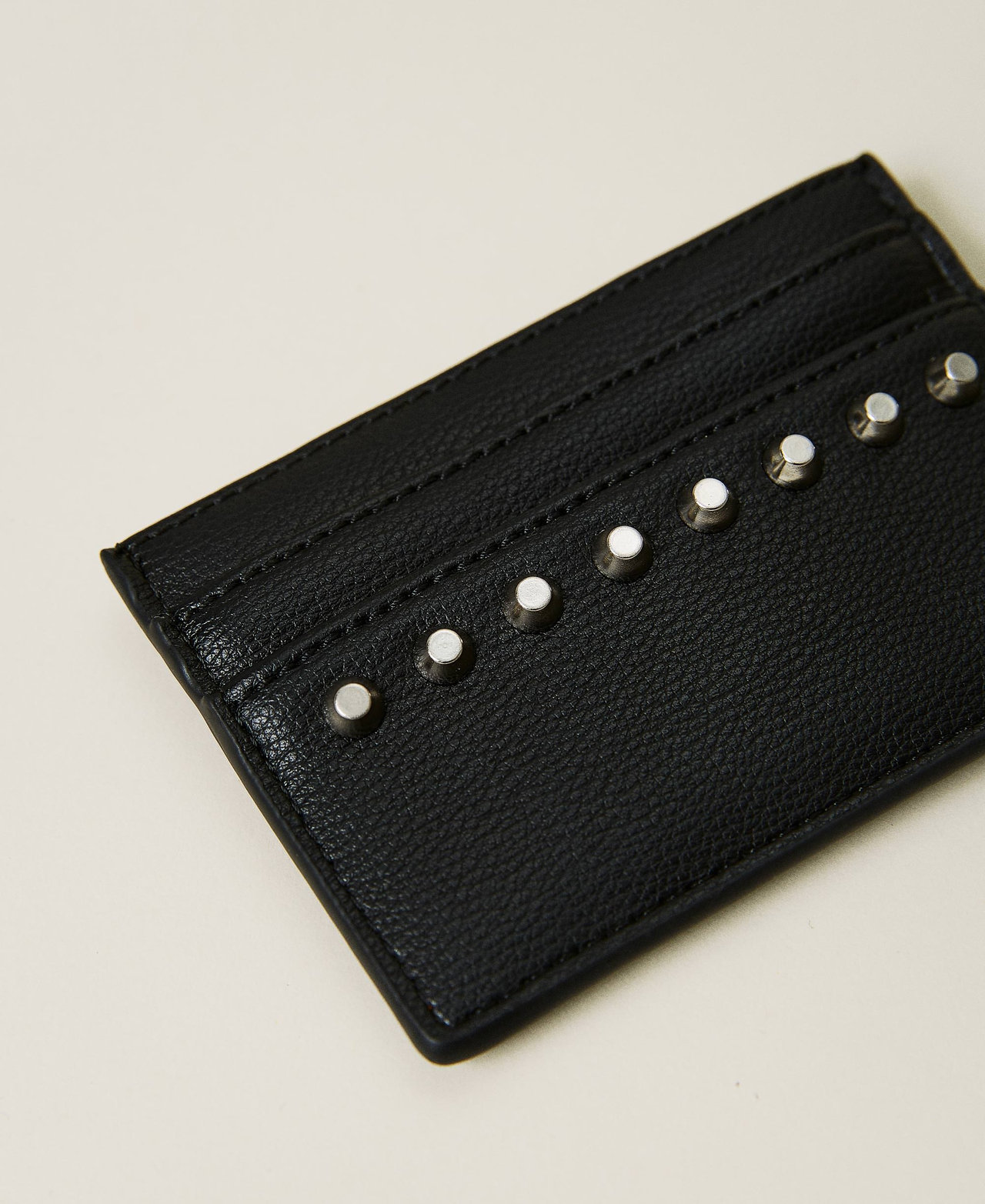 Porte-cartes avec clous et logo Noir Femme 212TD810A-02
