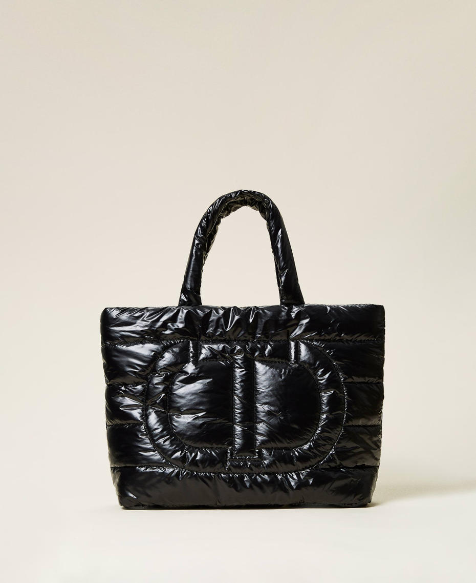Стеганая сумка-шоппер с логотипом Черный женщина 212TD8120-01