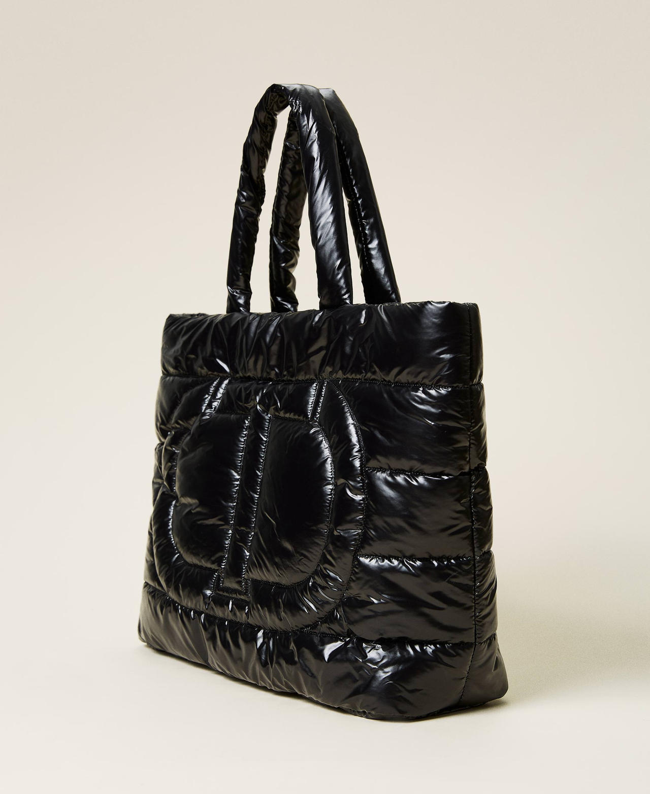 Quilted shopper with logo Black Woman 212TD8120-02