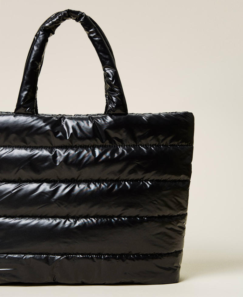 Стеганая сумка-шоппер с логотипом Черный женщина 212TD8120-03