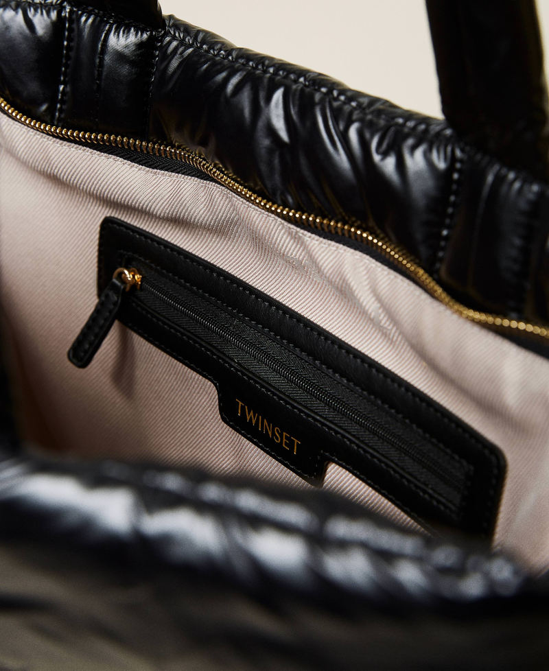 Borsa shopper trapuntata con logo Nero Donna 212TD8120-04