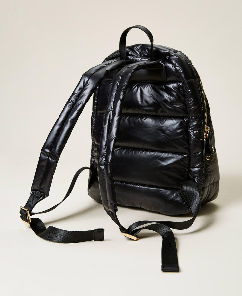 Quilted backpack with logo Black Woman 212TD8121-04