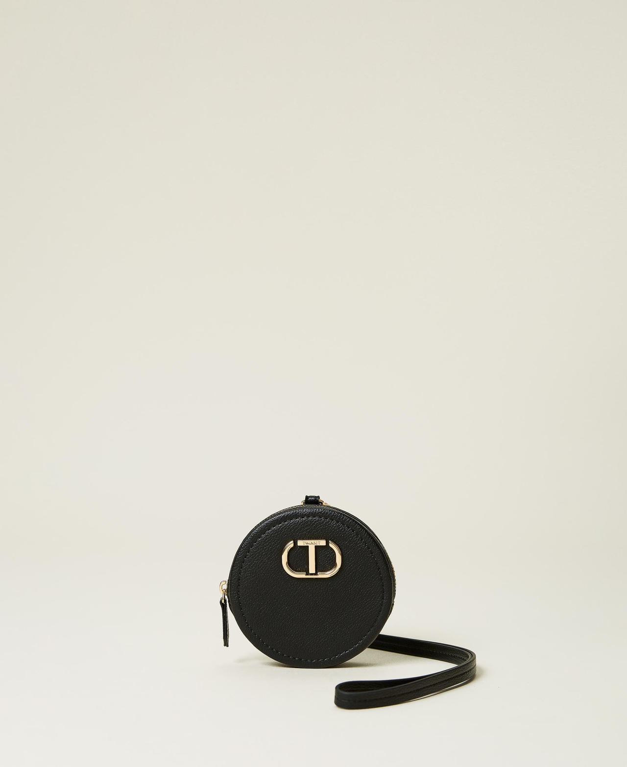 Portamonete Lorenz In Pelle Nappa Unisex - Piccolo Pouch Con 2 Scomparti - Nero