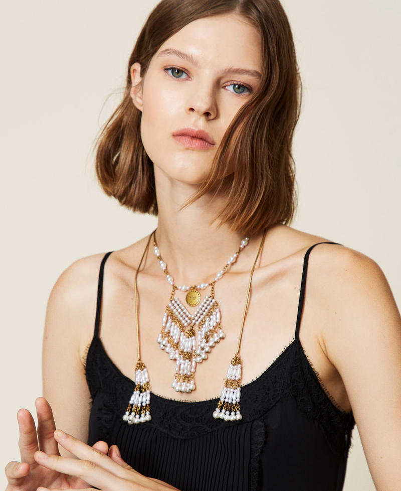 Collana chocker con perle Oro "Ottone invecchiato Ramato" Donna 212TO5063-0S