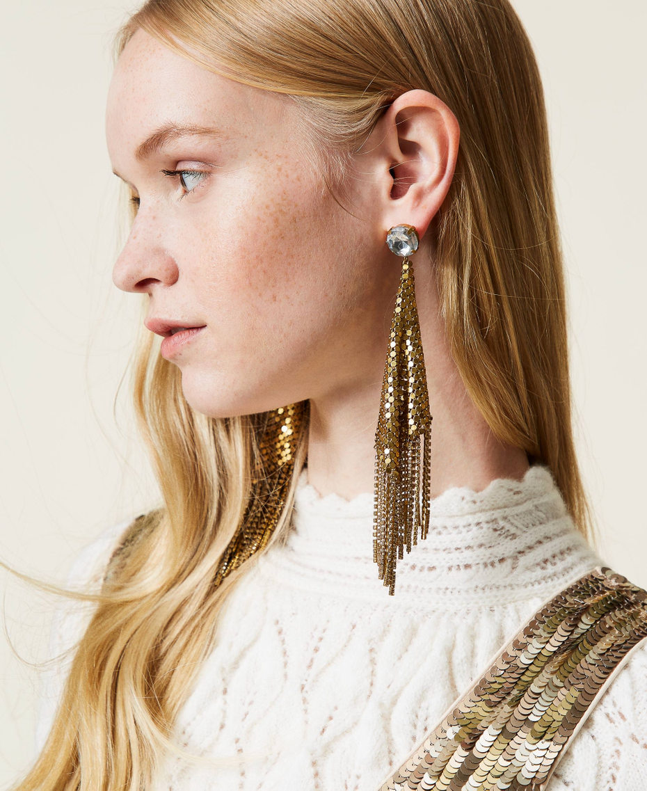 Boucles d’oreilles pendantes avec franges Or « Laiton Vieilli Cuivré » Femme 212TO5065-0S
