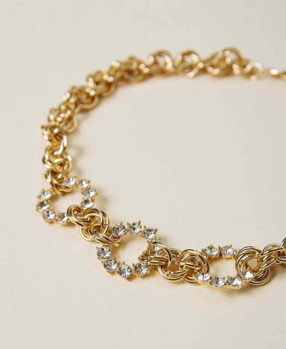 Halsnahe Kordelkette mit Strass Gold Gelb Frau 212TO5067-02