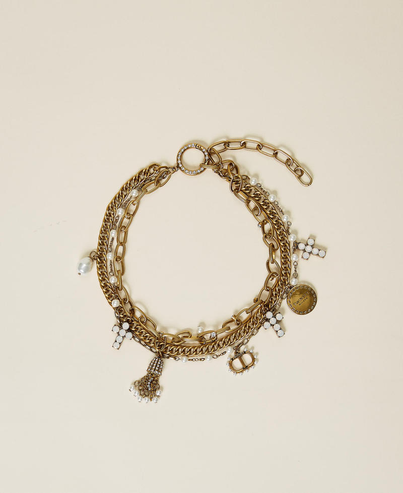 Chocker avec pendentifs Or « Laiton Vieilli Cuivré » Femme 212TO506D-01