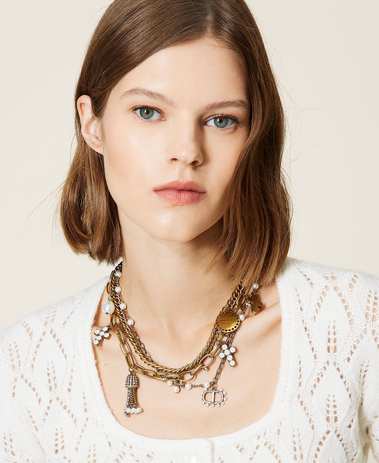 Choker with pendants &ldquo;Aged Coppery Brass&rdquo; Gold Woman 212TO506D-0S