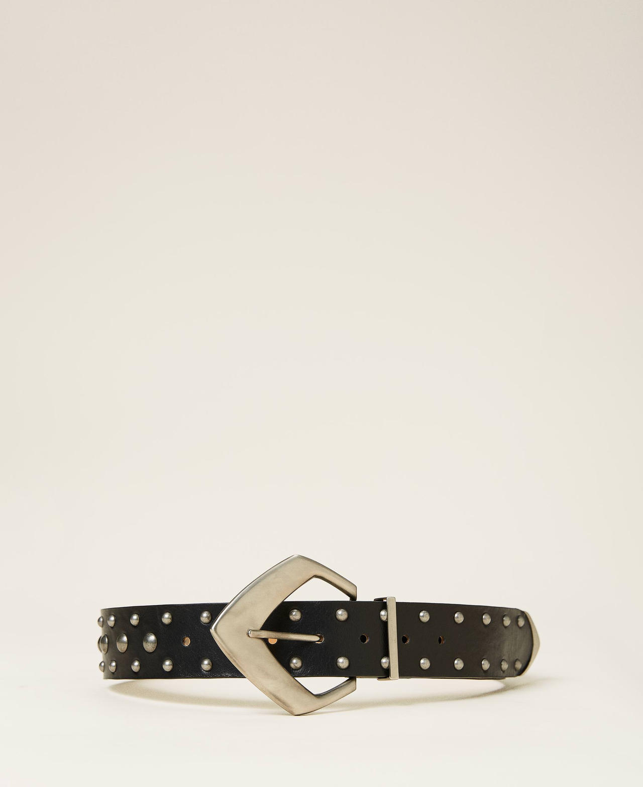 Studded leather belt Black Woman 212TO509C-02