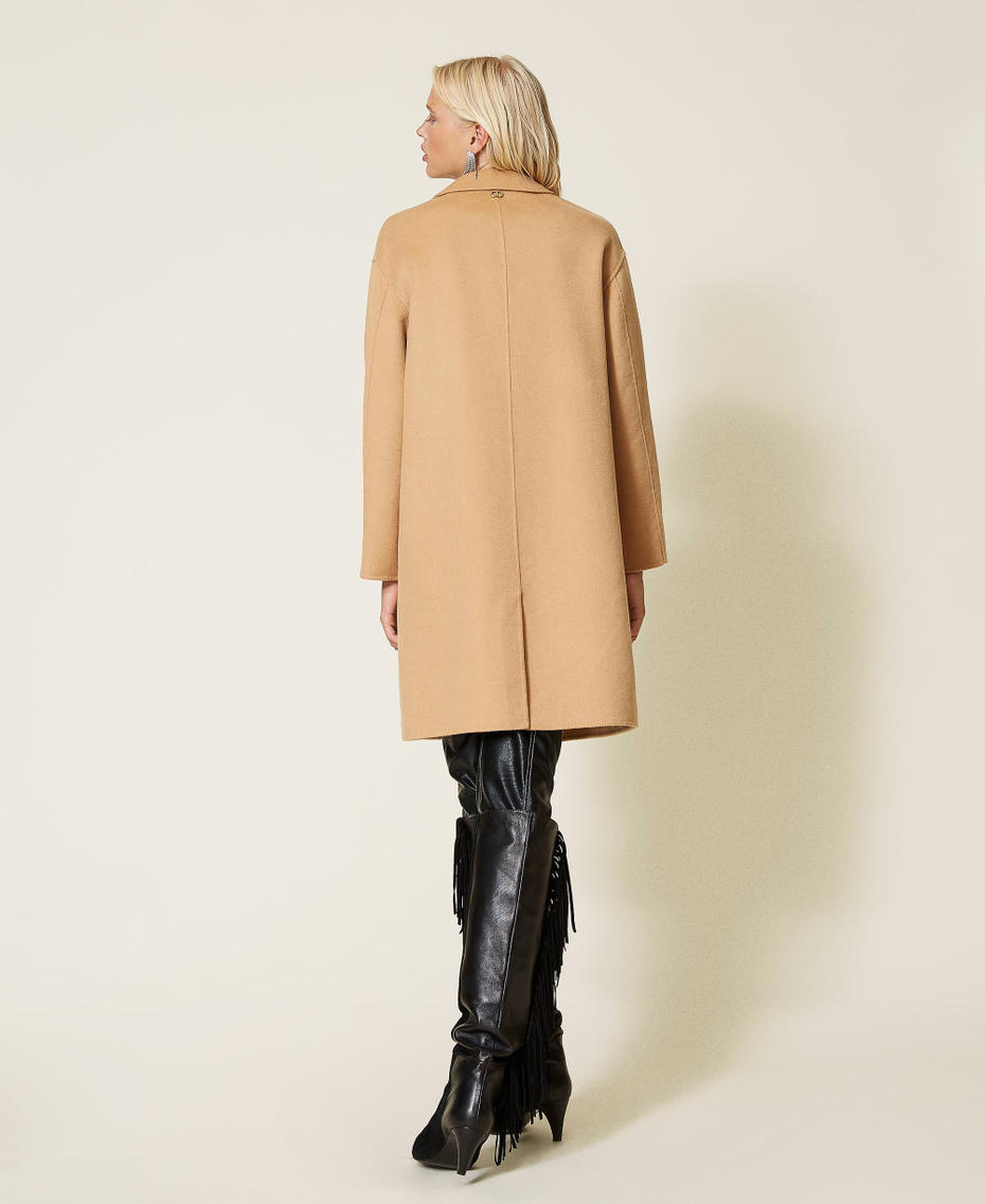 Double wool cloth coat “Golden Rock” Beige Woman 212TP2016-05
