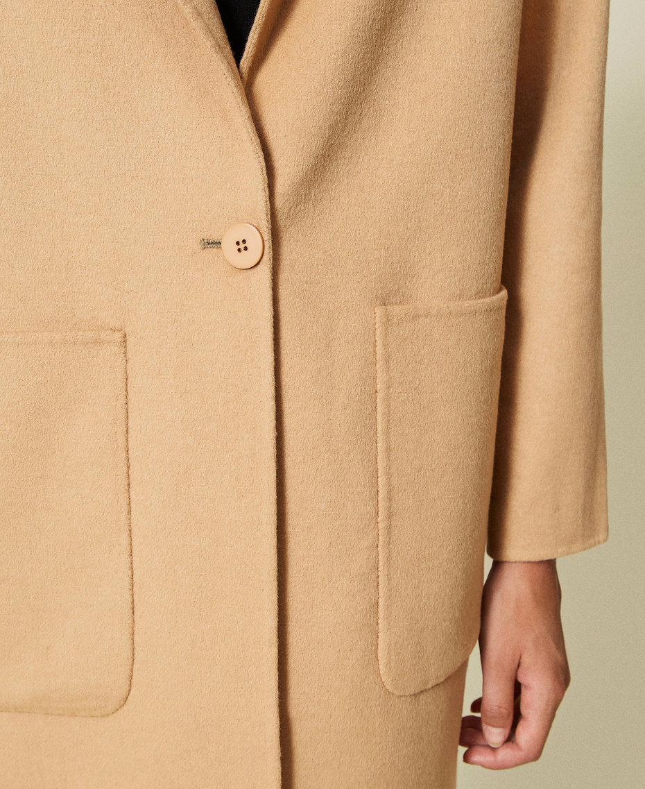 Double wool cloth coat “Golden Rock” Beige Woman 212TP2016-06