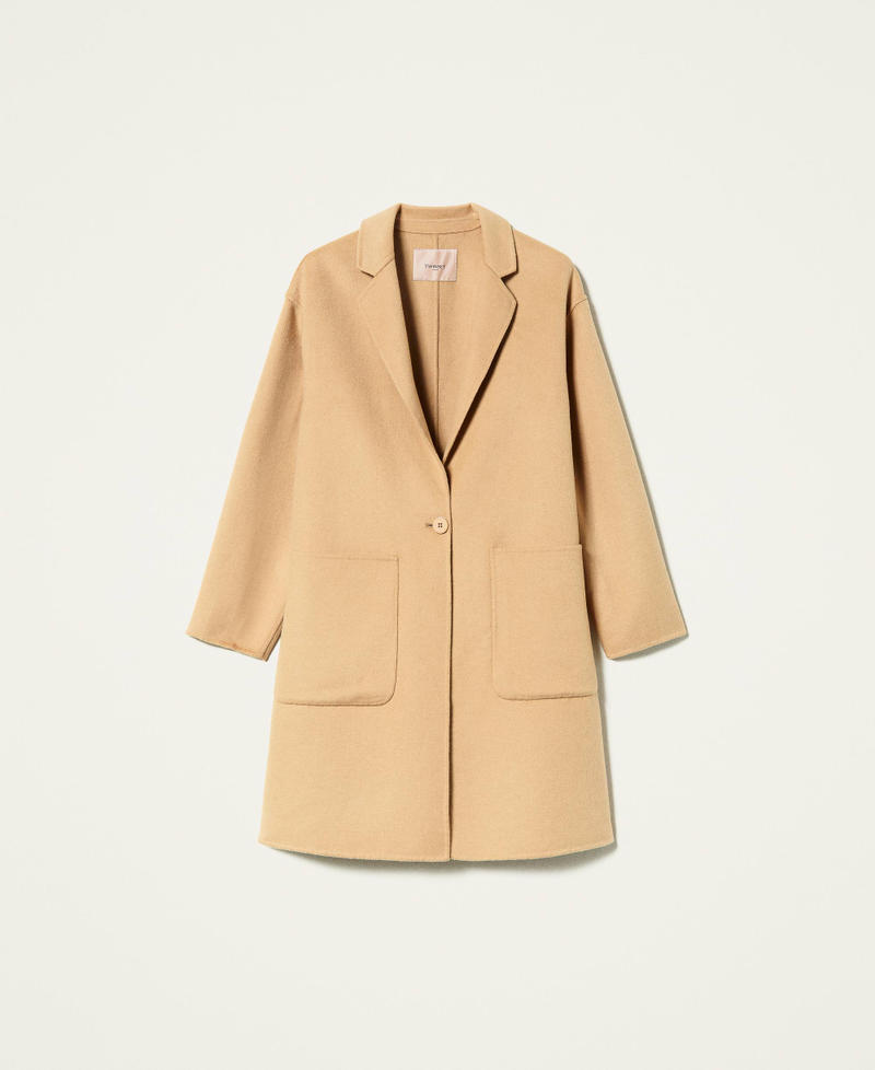 Double wool cloth coat “Golden Rock” Beige Woman 212TP2016-0S