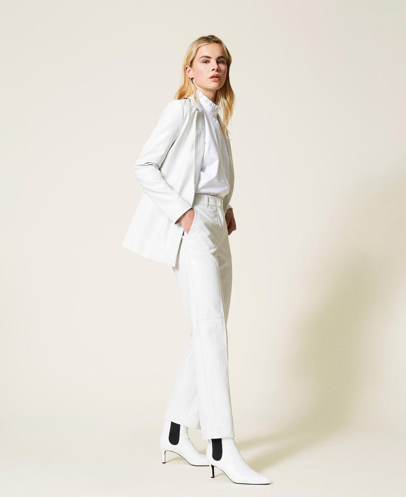 Coated fabric trousers White Snow Woman 212TP2027-02