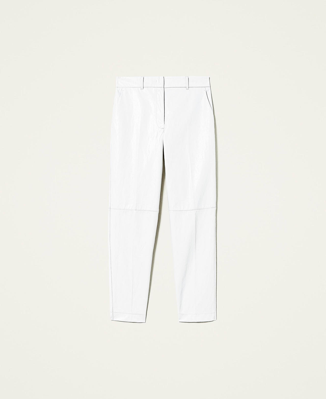 Pantalon en tissu enduit Blanc Neige Femme 212TP2027-0S