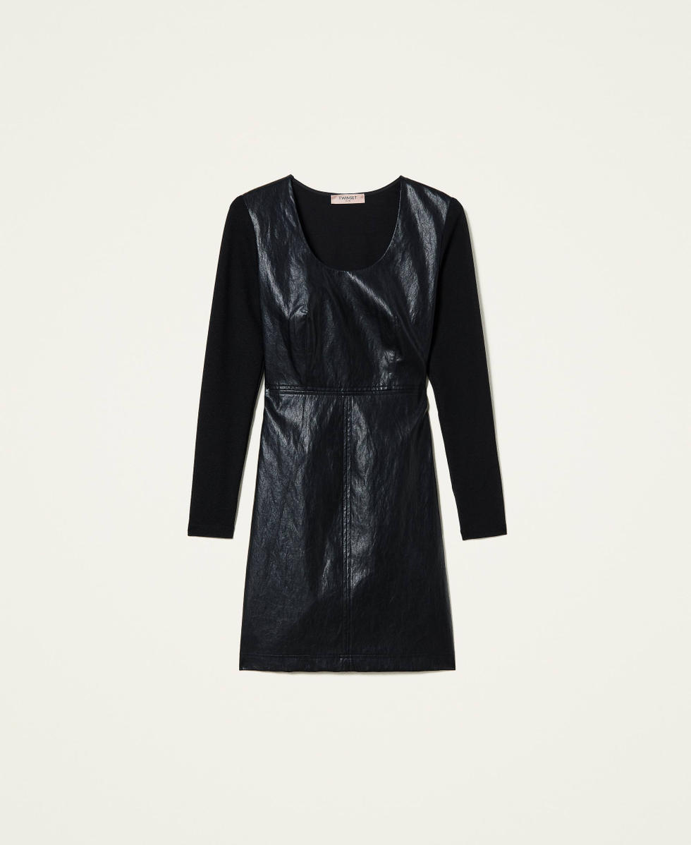 Coated fabric fitted dress Woman, Black | TWINSET Milano