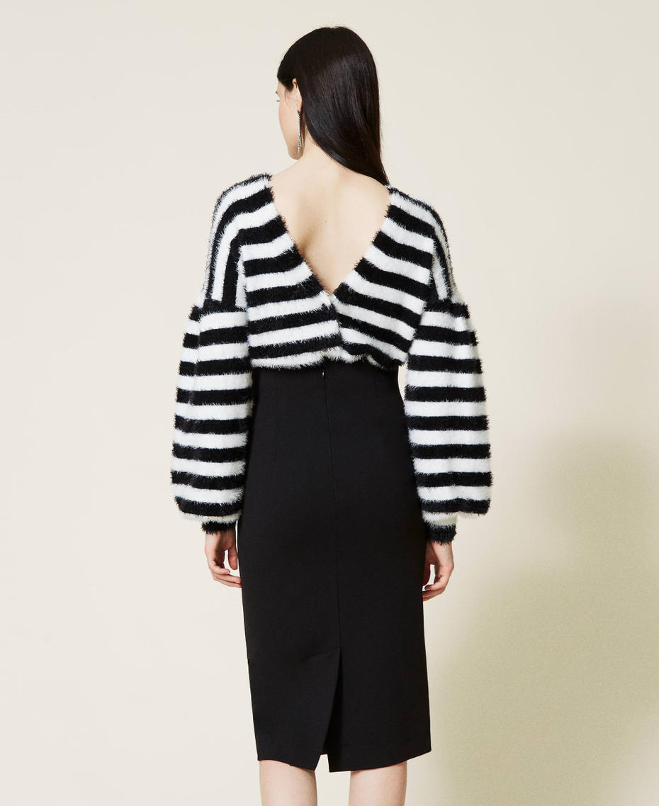 High waist midi skirt Black Woman 212TP205A-03