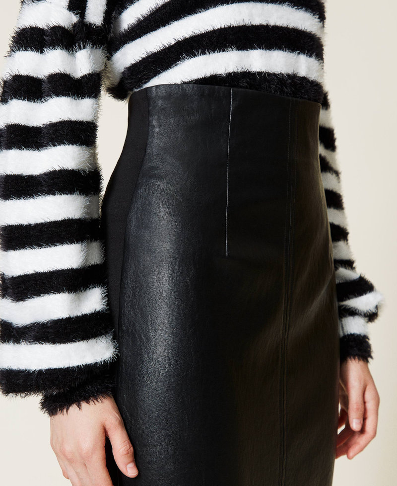 High waist midi skirt Black Woman 212TP205A-04