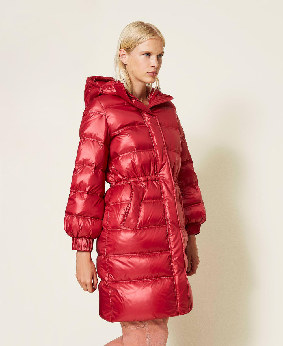 Long puffer jacket with real down Woman Red TWINSET Milano