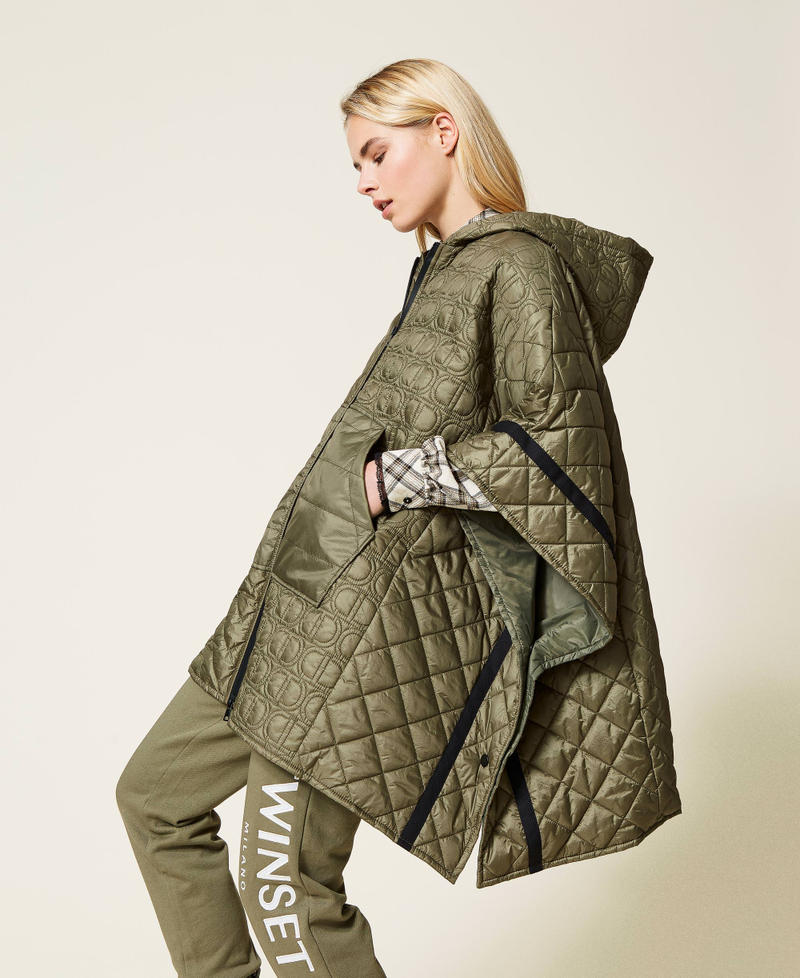 Padded cape with logo Alpine Green Woman 212TP2150-01