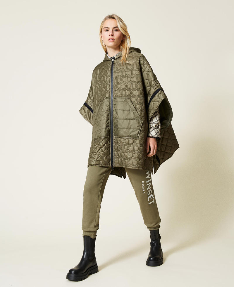 Padded cape with logo Alpine Green Woman 212TP2150-02