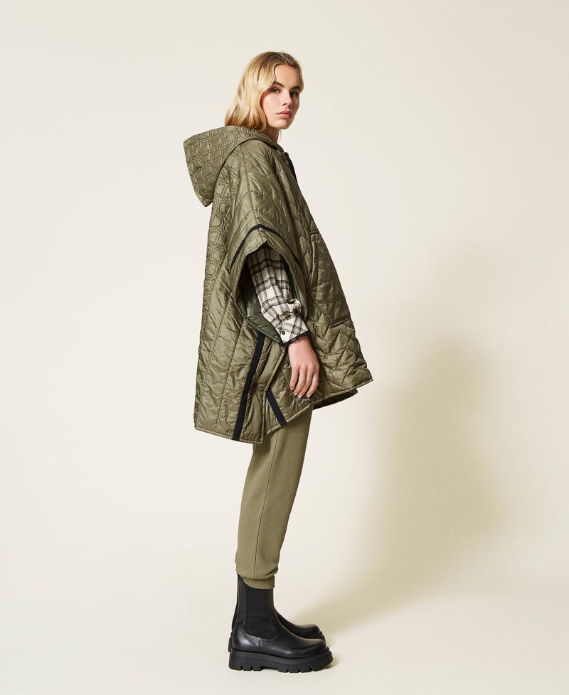 Padded cape with logo Alpine Green Woman 212TP2150-03