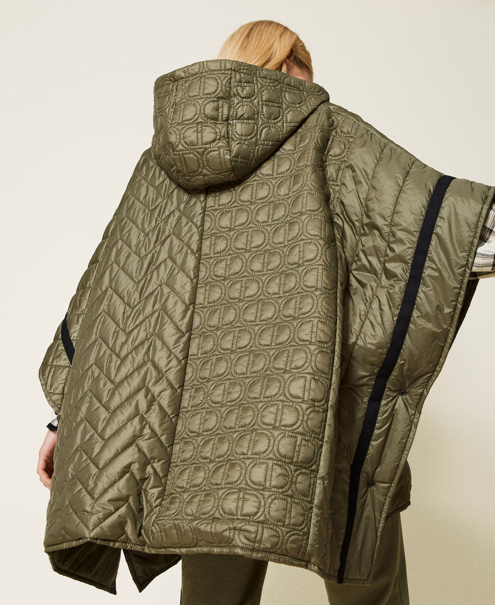 Padded cape with logo Alpine Green Woman 212TP2150-04