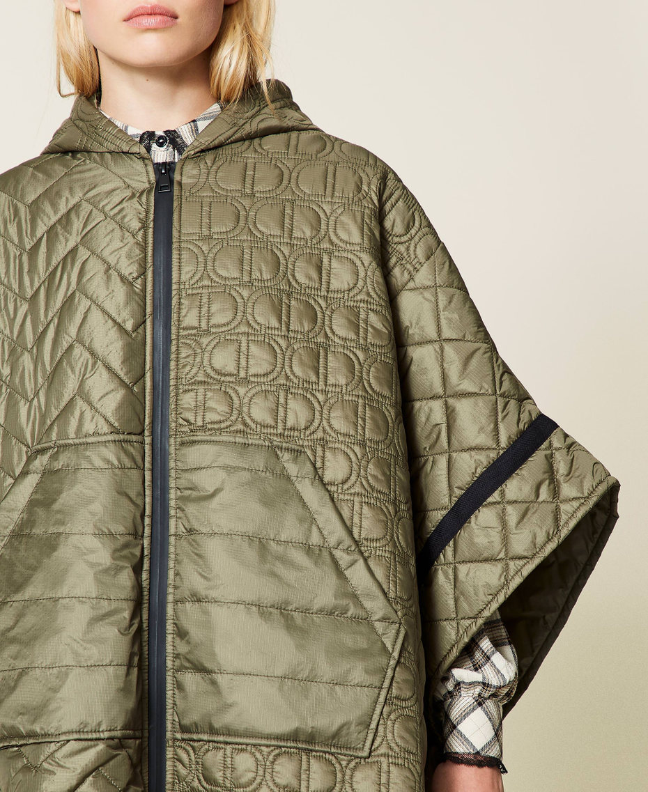 Padded cape with logo Alpine Green Woman 212TP2150-06