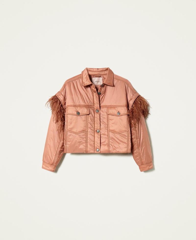 Wattierte Jacke mit Federn &bdquo;Tan Powder&ldquo;-Braun Frau 212TP2170-0S
