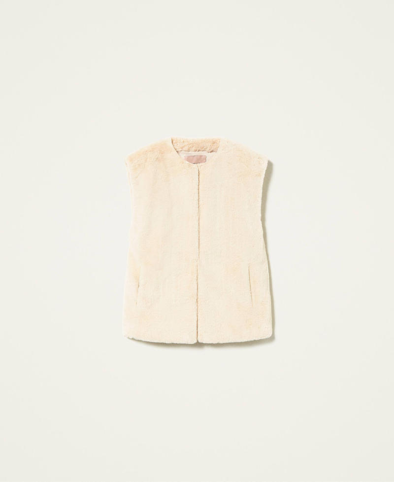 Gilet with pockets "Creme Brul&egrave;&rdquo; Beige Woman 212TP2231-0S