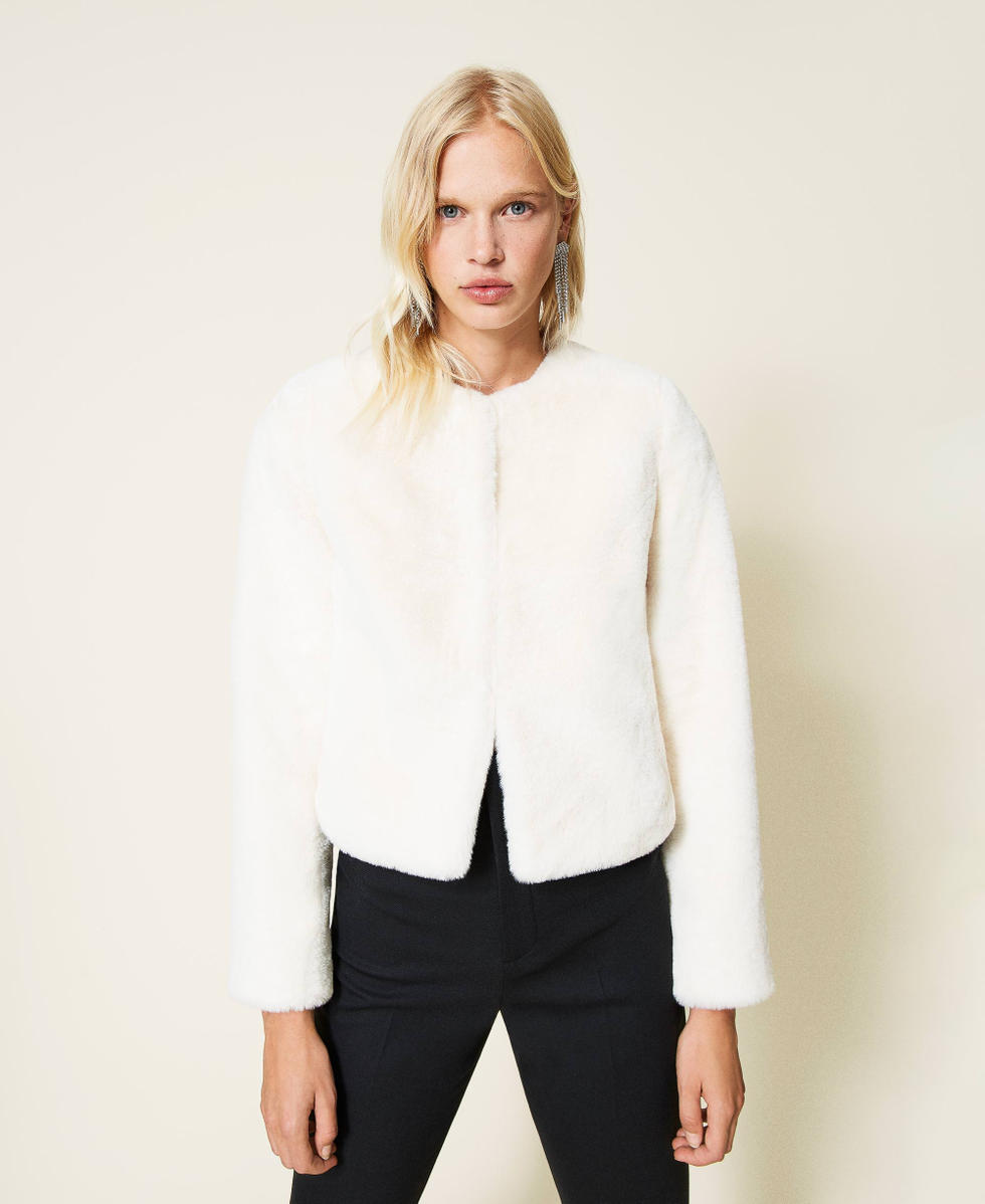 Mandarin collar jacket with pockets Woman White TWINSET Milano