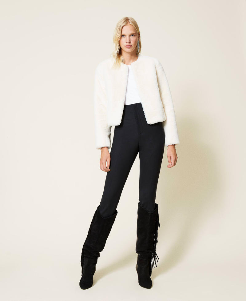 Mandarin collar jacket with pockets White Snow Woman 212TP2232-06