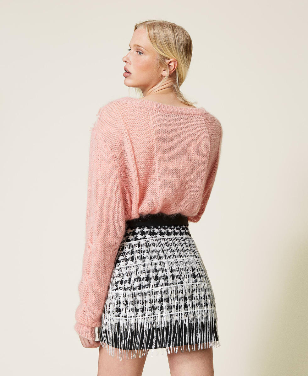 Skirt with sequin fringes Woman Black TWINSET Milano