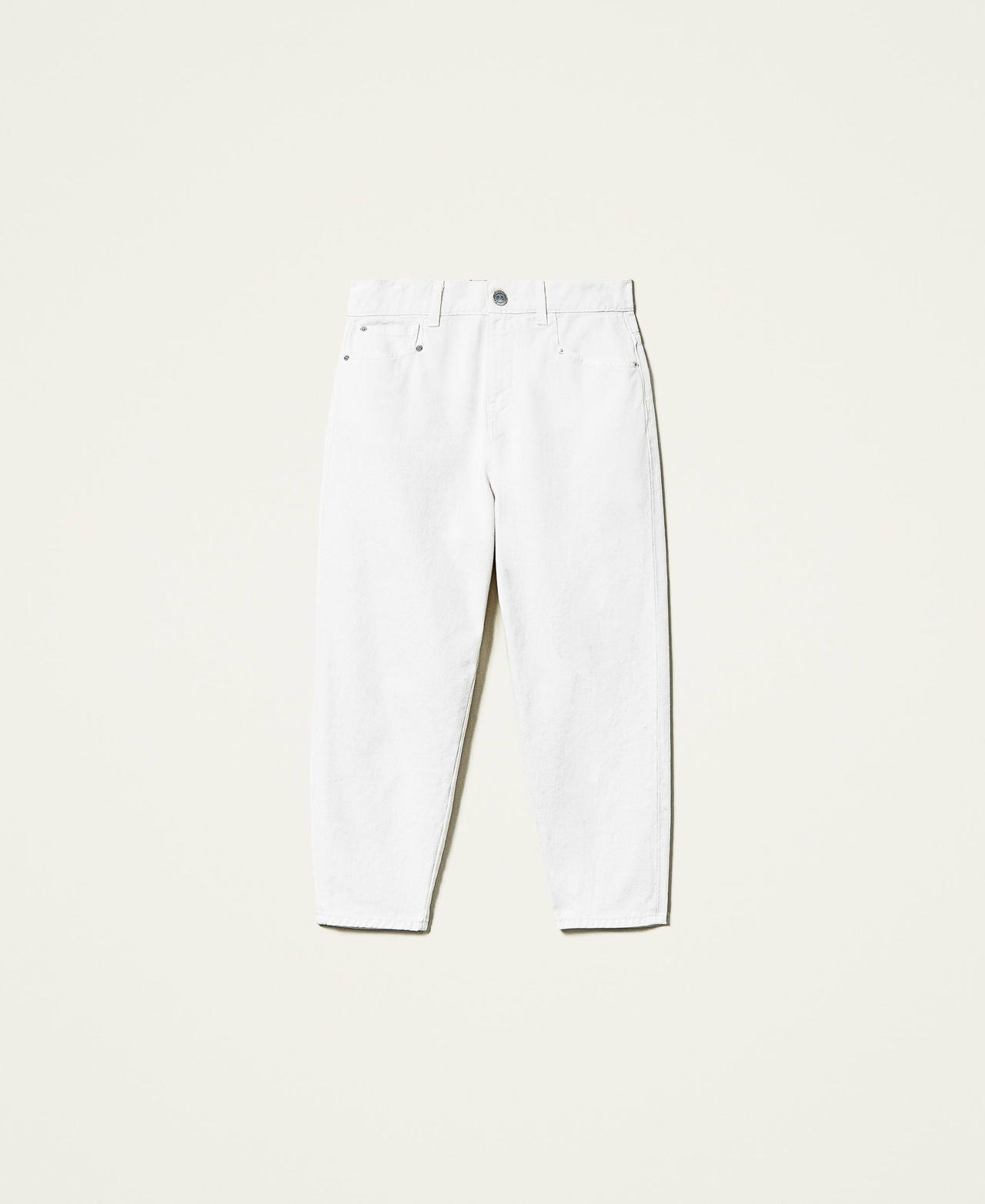 Пятикарманные брюки из плотного хлопка Белый Деним женщина 212TP2321-0S