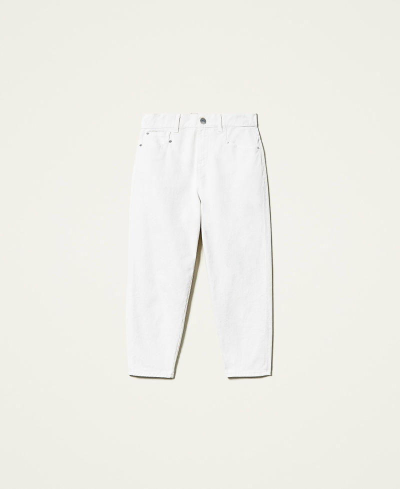 Pantalon cinq poches en bull Denim Blanc Femme 212TP2321-0S