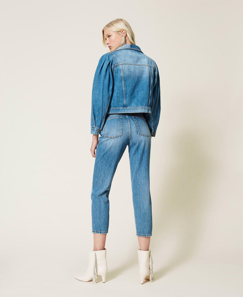 Jeans carrot fit bicolore Bicolor Denim Blue / Azzurro Donna 212TP233A-04