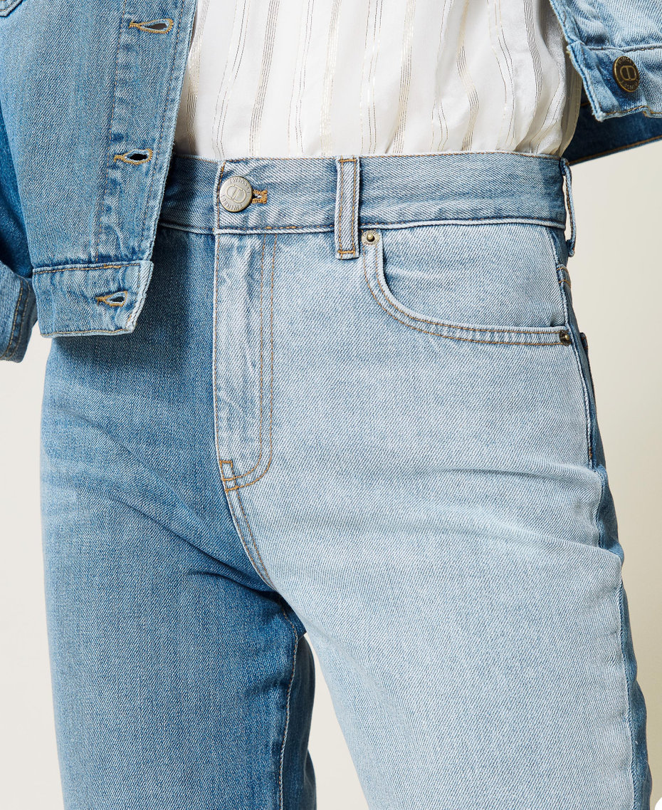 Jeans carrot fit bicolore Bicolor Denim Blue / Azzurro Donna 212TP233A-05