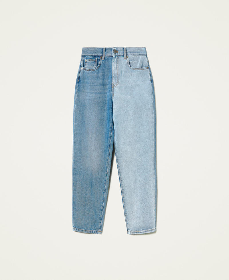 Jeans carrot fit bicolore Bicolor Denim Blue / Azzurro Donna 212TP233A-0S