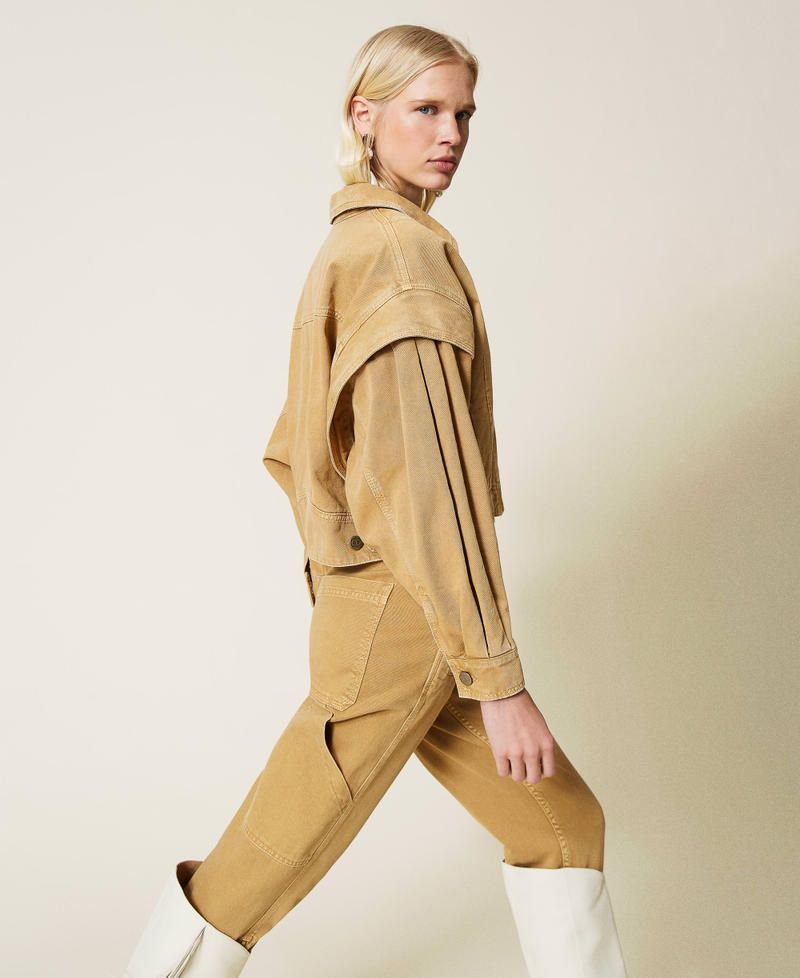 Wide bull jacket &ldquo;Rum&rdquo; Brown Woman 212TP235B-02