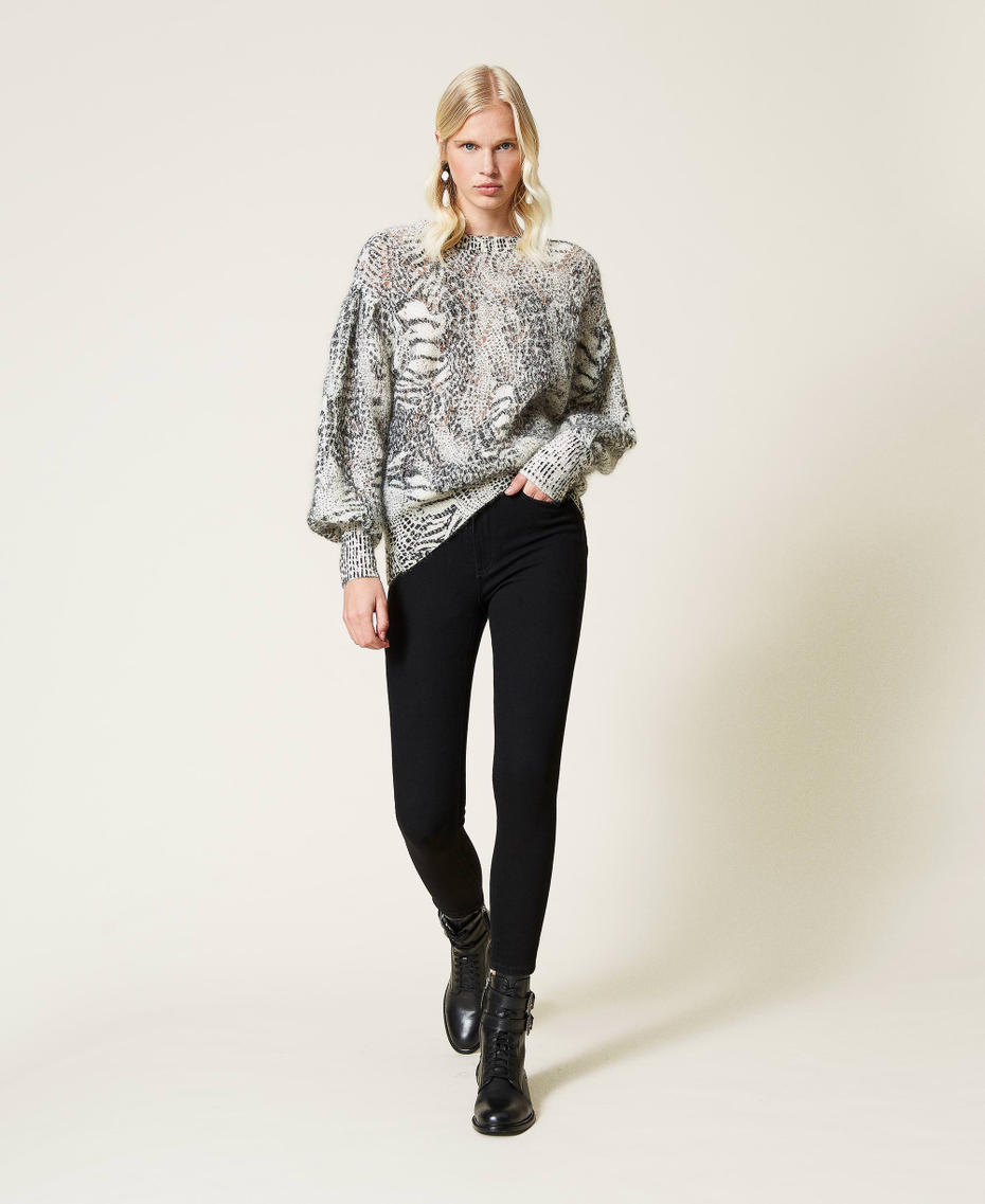 High waist skinny jeans Black Denim Woman 212TP2360-01