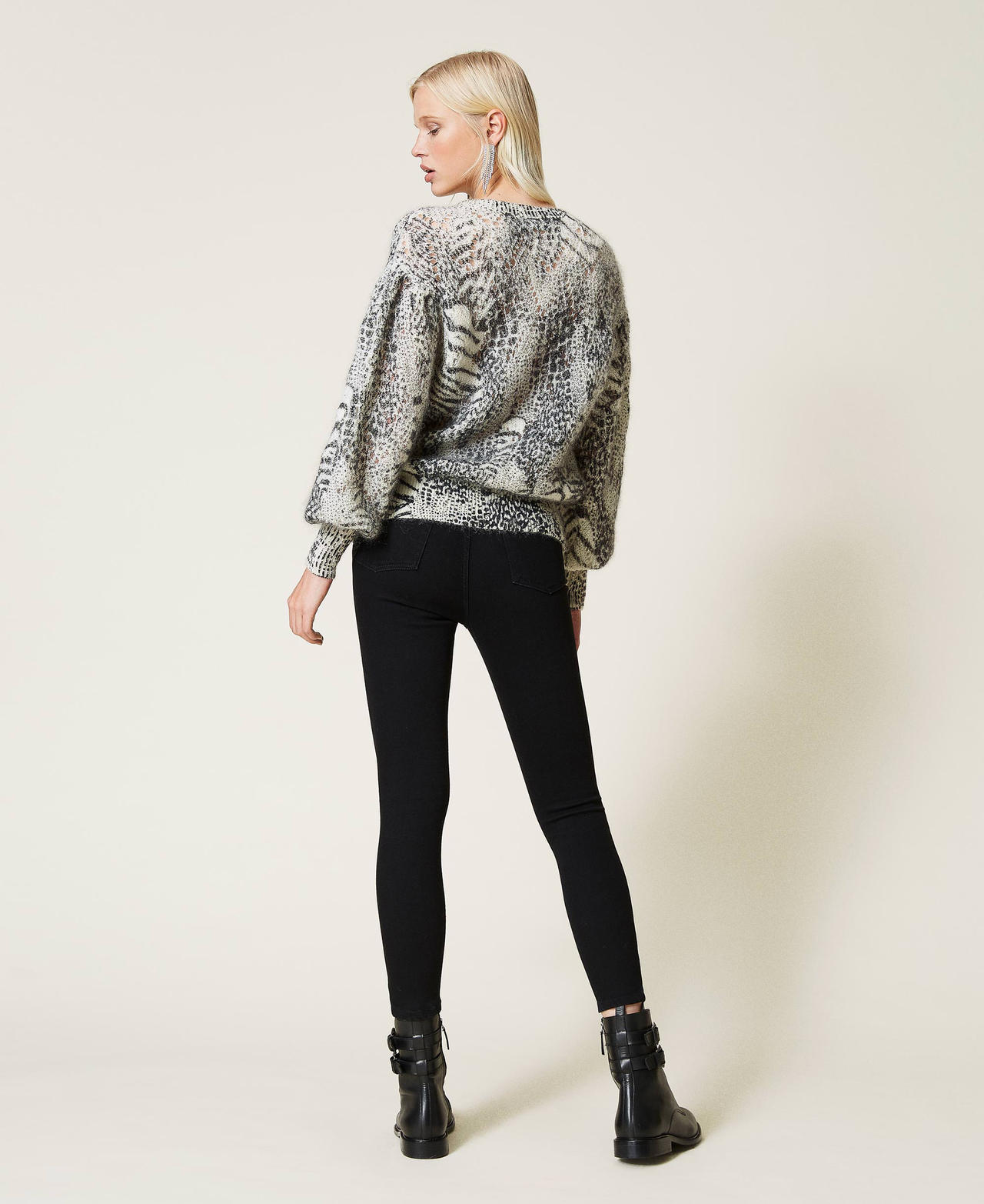 High waist skinny jeans Black Denim Woman 212TP2360-03