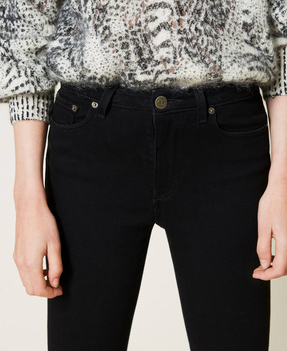 High waist skinny jeans Black Denim Woman 212TP2360-04