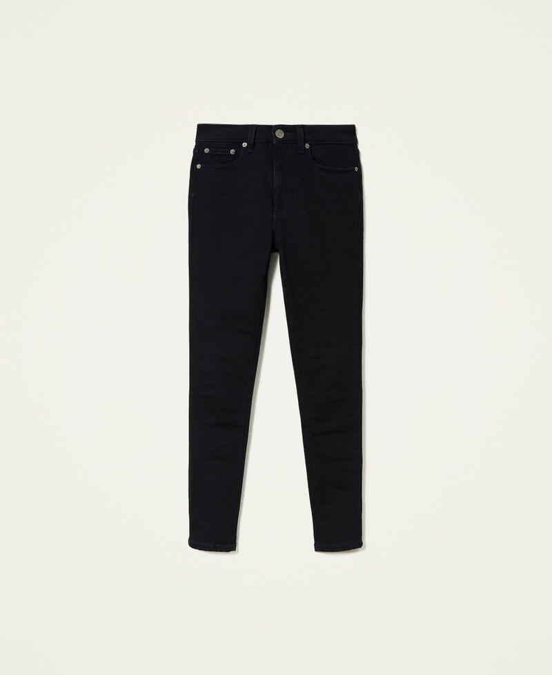 High-Waist-Jeans im Skinny-Fit Denimschwarz Frau 212TP2360-0S
