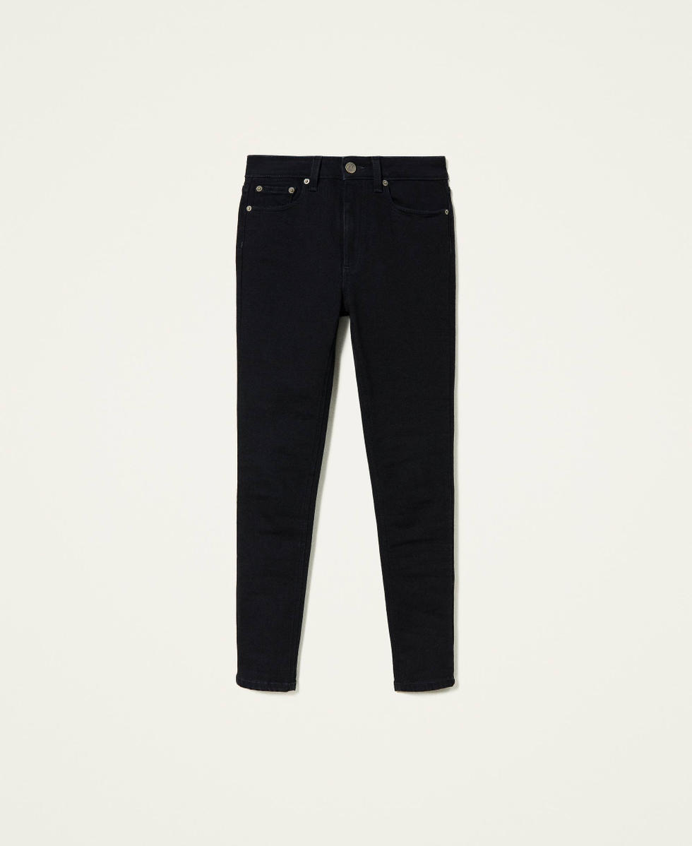 High-Waist-Jeans im Skinny-Fit Denimschwarz Frau 212TP2360-0S