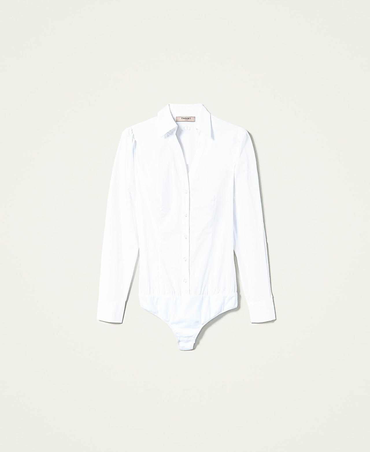 Poplin bodysuit White Woman 212TP2383-0S