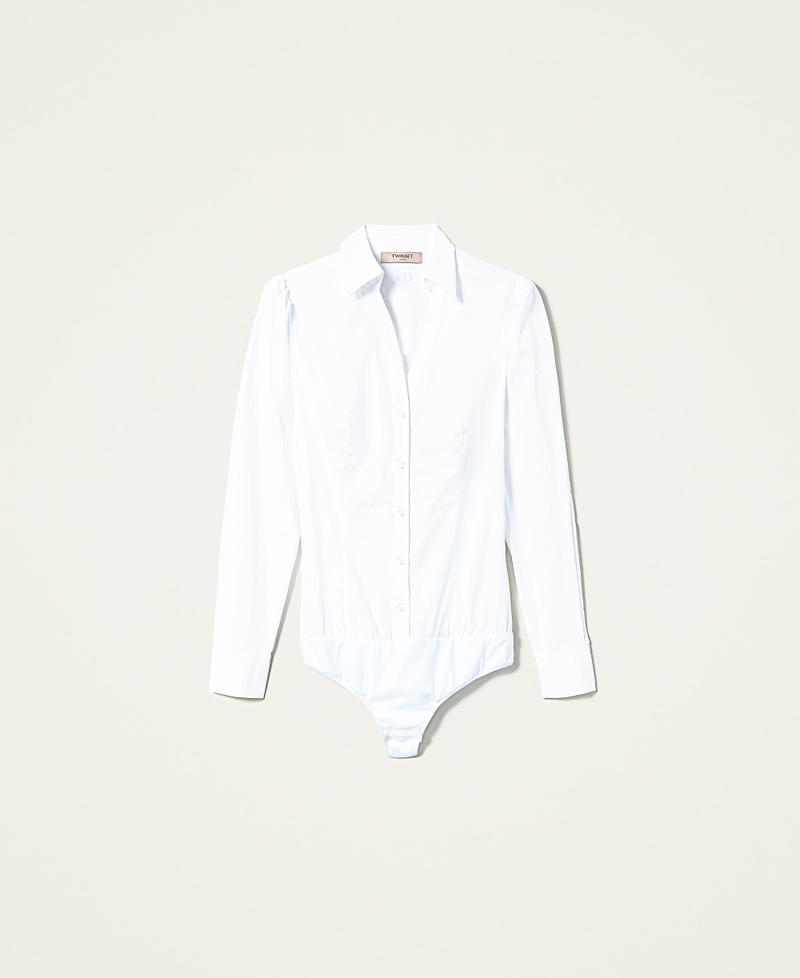 Poplin bodysuit White Woman 212TP2383-0S