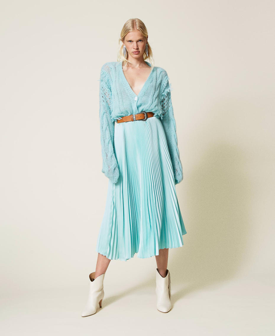 Maxi-Plisseerock &bdquo;Dunkle Nymphe&ldquo;-Gr&uuml;n Frau 212TP2441-01