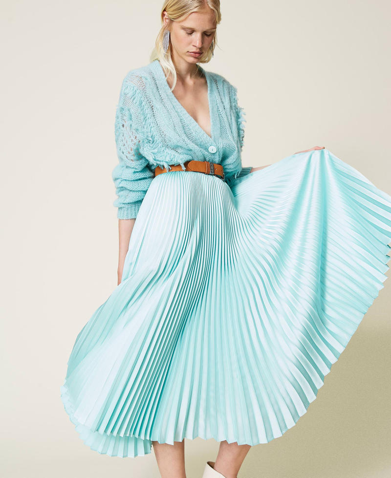 Maxi-Plisseerock &bdquo;Dunkle Nymphe&ldquo;-Gr&uuml;n Frau 212TP2441-04