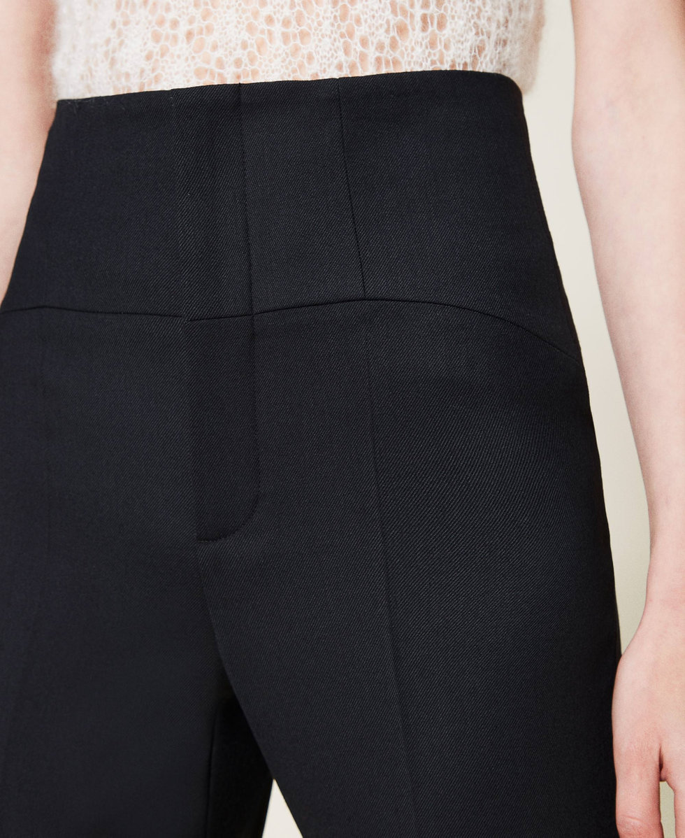 Pantalon cigarette en laine Noir Femme 212TP2490-05