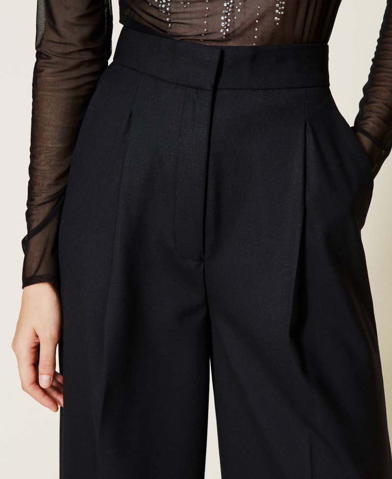 Шерстяные брюки-палаццо Черный женщина 212TP2493-04